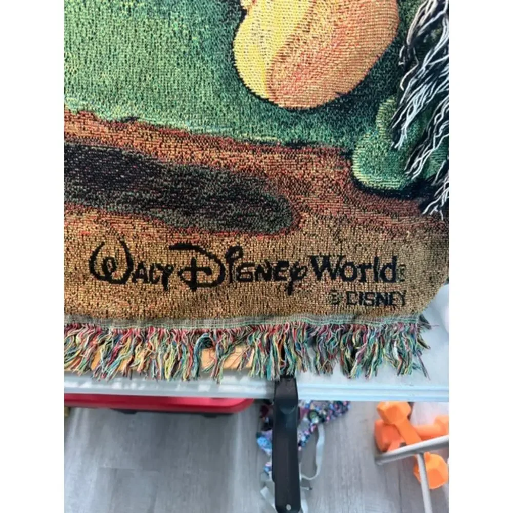 VINTAGE WALT DISNEY WORLD  THROW BLANKET 58'' X 48''